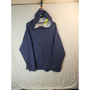 All in Motion Mens Textured Waffle Knit Hoodie Navy Blue Large NEW